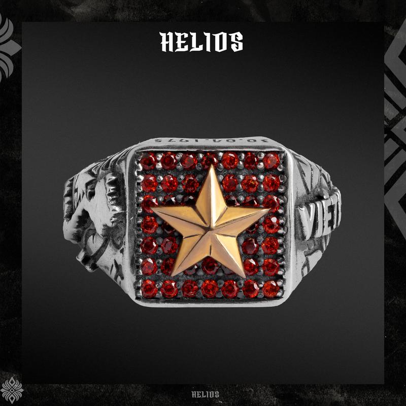  Nhẫn Bạc S925 Nam Quốc Sơn Hà Ring Helios Black Silver Original 