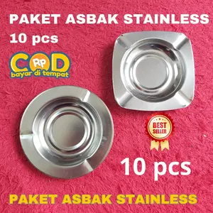 ( PROMO PAKET HEMAT ) Asbak Stainless 10 Pcs