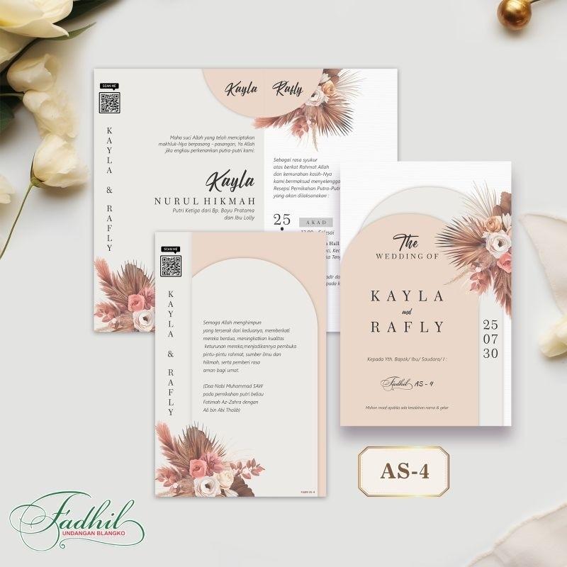 Undangan Pernikahan FADHIL AMELIA ES 4 Elegan Modern Paket Lengkap 100 PCS Gratis Label & Plastik - JanjiKita | Default