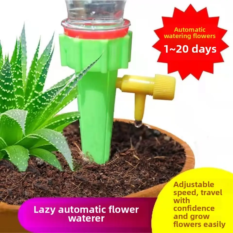 Home Automatic Flower Waterer, Adjustable Timed Drip Irrigation, Watering Gadget, Cola Bottle, Universal Drip Device, Green Plant Potted Plants.