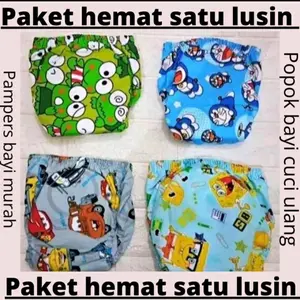 (isi 12pcs)clodi bayi/ size BISA di CAMPUR / popok cuci ulang bayi