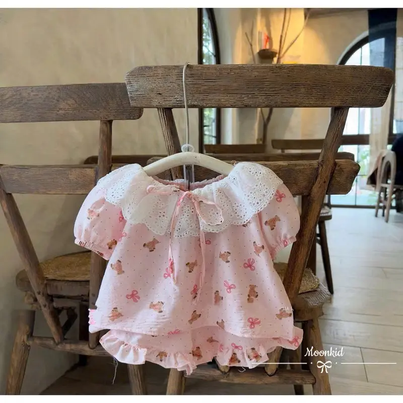 Sét BỘ ĐŨI Hàn CỔ REN TO QUẦN BÈO xinh xắn cho bé gái 6-18KG 6