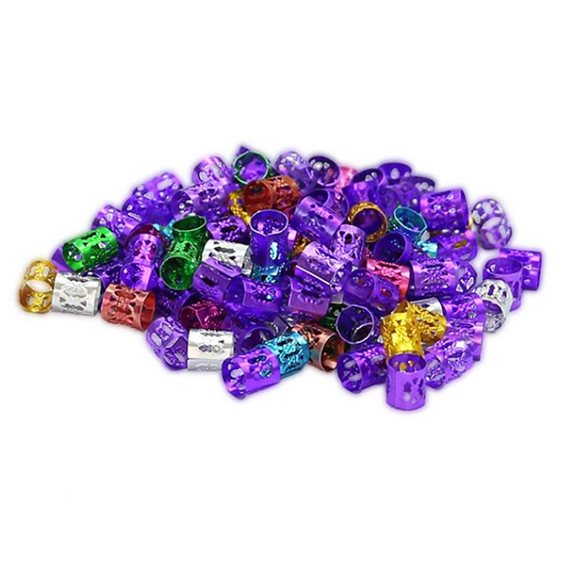 Product Introduction of 100pcs Beads Adjustable Hair Braids Dreadlock Beads Braid Rings Cuff Clips Tubes 14