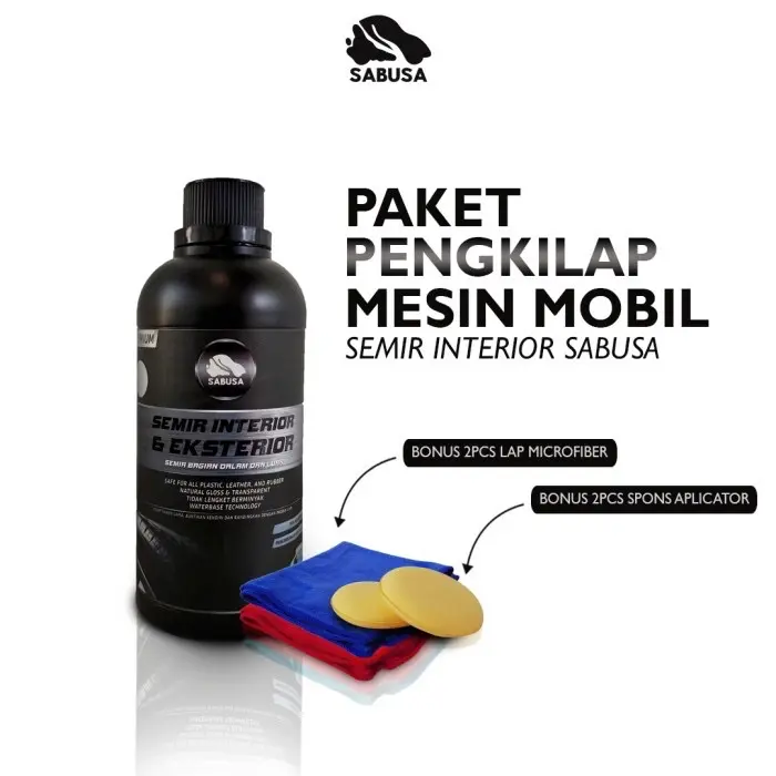 Paket Pengkilap Interior dan Mesin Mobil Free 2 Spons & Microfiber