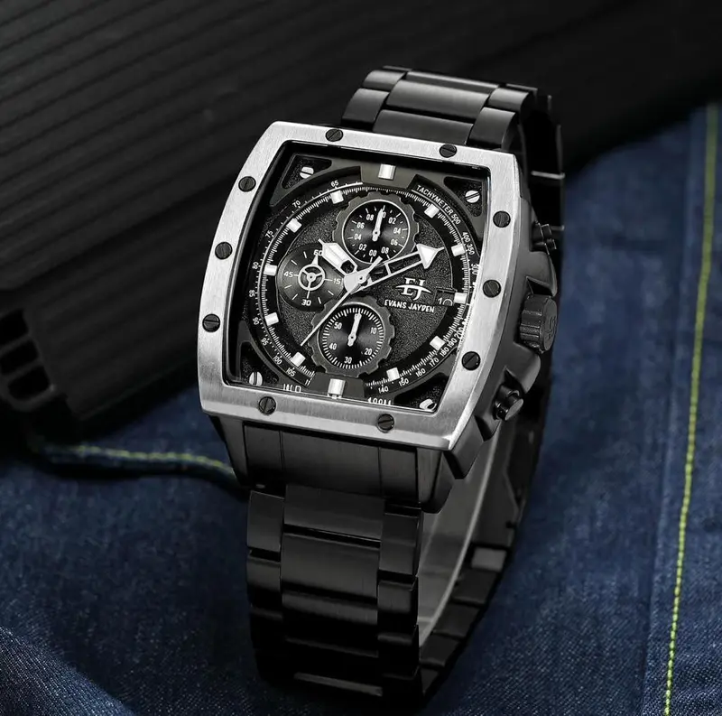 DISKON   Jam Tangan Evans Jeyden 9463-1 Rantai Stailess Chrono Water Resist Cod Watches 0