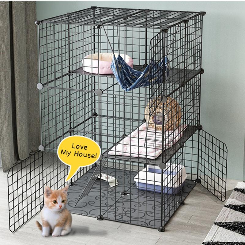 Product Introduction of [Free Gift By Clip T & C]~ Hajetso Extra Large 12 Cubes Steel Wire Cat Cage Cat Rest Play House with Doors and Stair 2