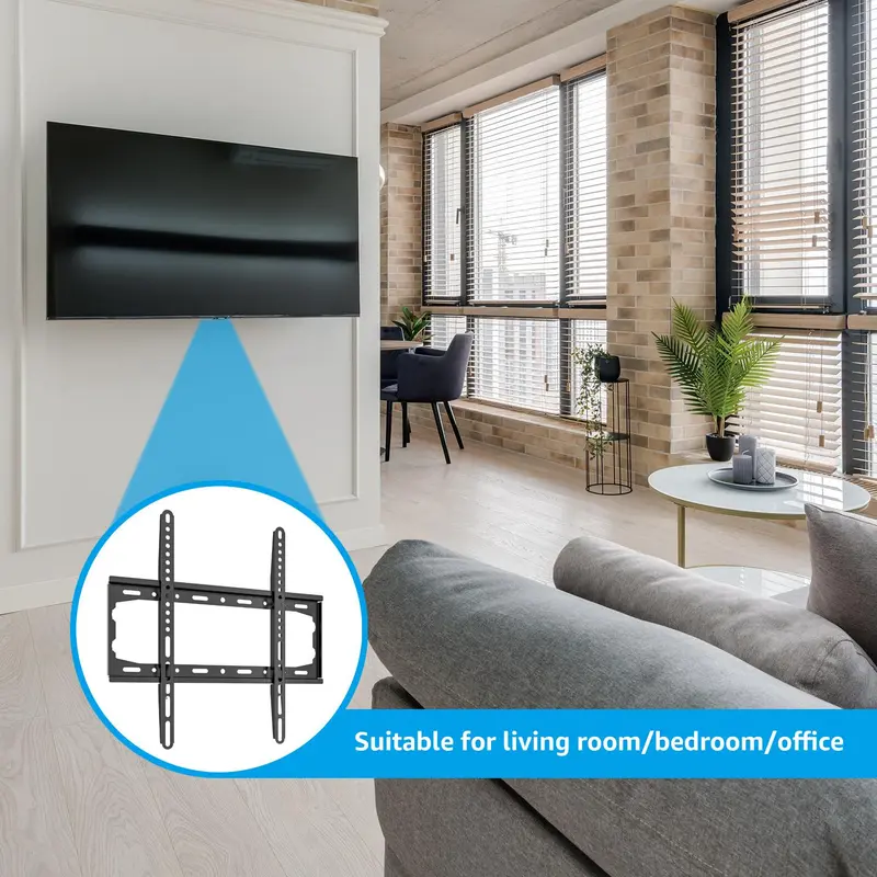 Ultra Slim TV Wall Mount, TV Wall Mount for 26-60 Inch TVs, Max Load 50kg/110Lbs, Fixed TV Wall Bracket for Home, Office 6