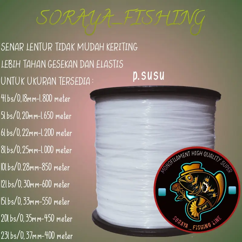 SENAR PANCING KECIL SUPER KUAT 50 KG ANTI KERITING DAN MUDAH TENGGELAM 7