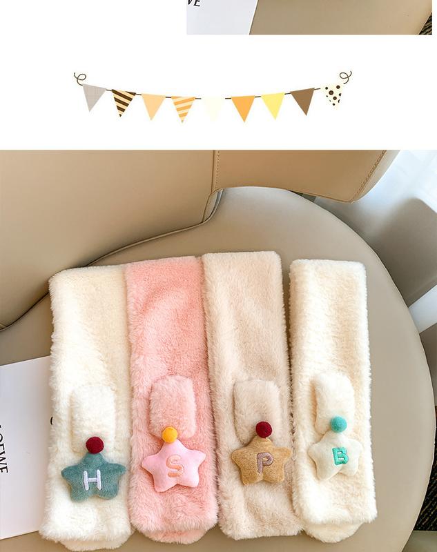 Product Introduction of Thick Furry Scarf for Little Boy All-Match Cartoon Winter Bandana Korean Style Girl Warm Children's Scarf 8