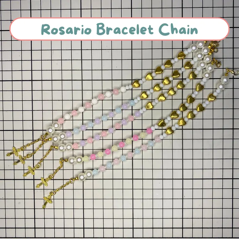 Beads Wonder Faith Rosario | Rosario 50x Kali Salam Maria | Rosario 77x Kali Bapa Kami | Rosario Gelang Blue Pink 2