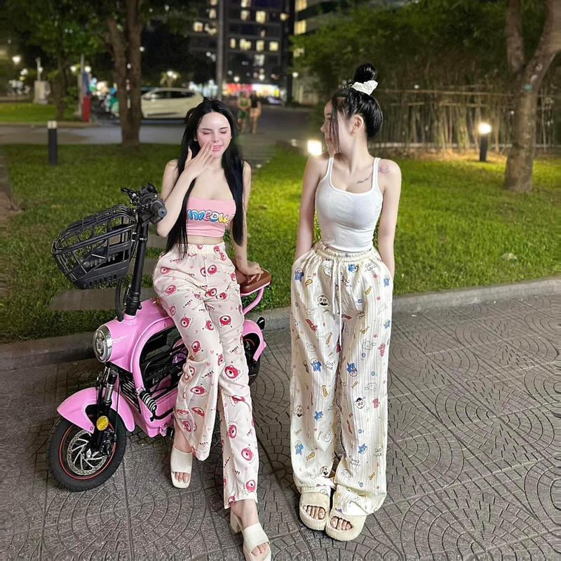 BỘ ÁO ỐNG HỒNG MEO + QUẦN XUÔNG DÀI HÌNH GÂU 4