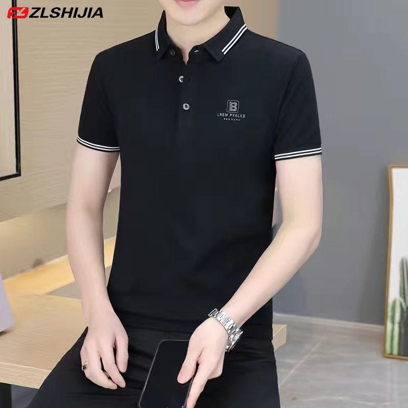Áo Thun Nam Ngắn Tay Mùa Hè Gia Đình Sói Chiến Tranh Áo Polo Thêu Trẻ Trung Và Trung Niên Áo Công Sở Lụa Lạnh Thoáng Khí 1 / 2 Miếng 3
