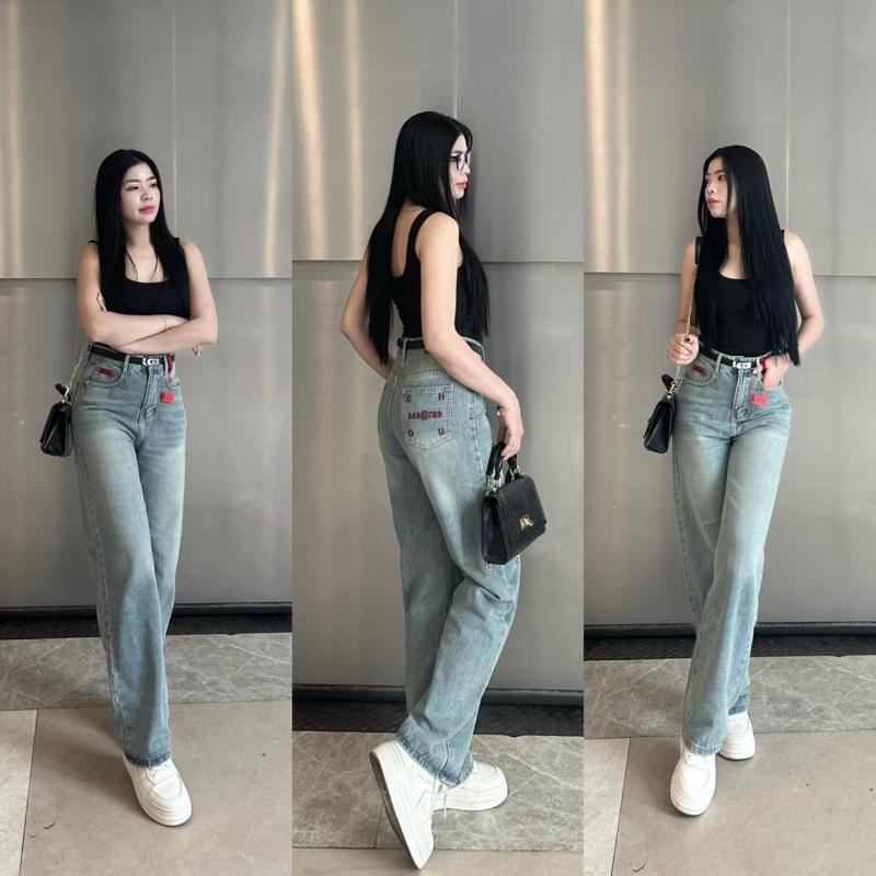 Quần Jean Nữ Suông Trơn Thêu Màu Bụi VM3839 - Chất Jean Vải QC Mềm (S-2XL) | BigBuy360 - bigbuy360.vn Quần Jean Nữ Suông Trơn Thêu Màu Bụi VM3839 - Chất Jean Vải QC Mềm (S-2XL) | BigBuy360 - bigbuy360.vn