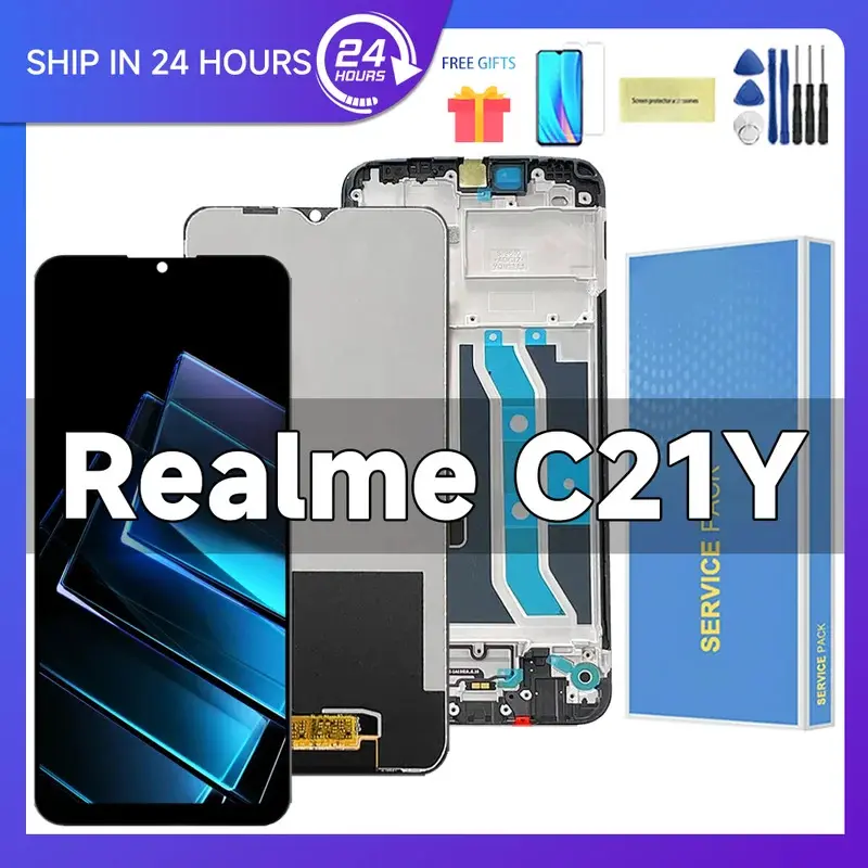 6.5" For Oppo Realme C21Y LCD Display Touch Panel Assembly Replacement For Oppo Realme C21Y RMX3261, RMX3263 LCD Screen