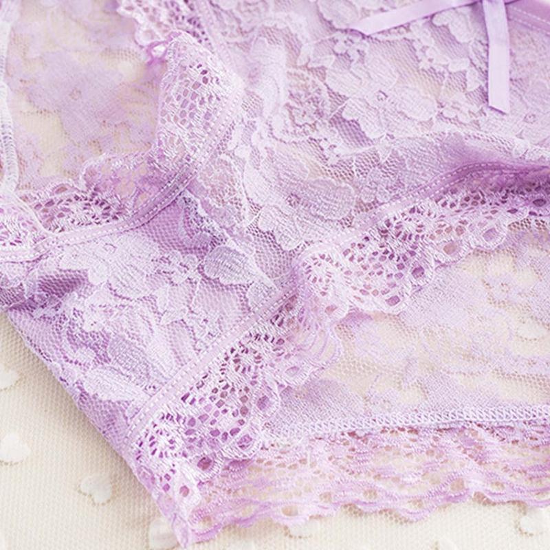 Product Introduction of Underwear Breathable Cotton Crotch Underpants Bowknot Lace Flower Panties  Briefs Women Thong Nylon 11