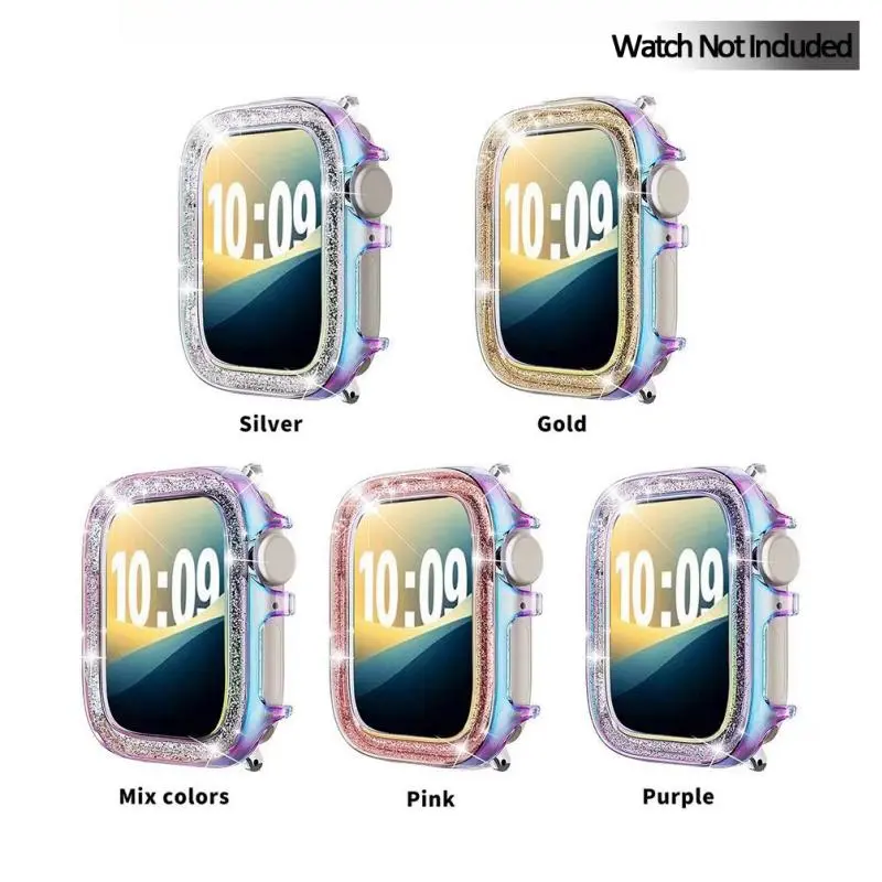 Rhinestone Decor Watch Case, 1 Count Fashionable Watch Protective Cover, Smart Watch Protective Accessories Compatible with Apple Watch S10 46mm 42mm 0