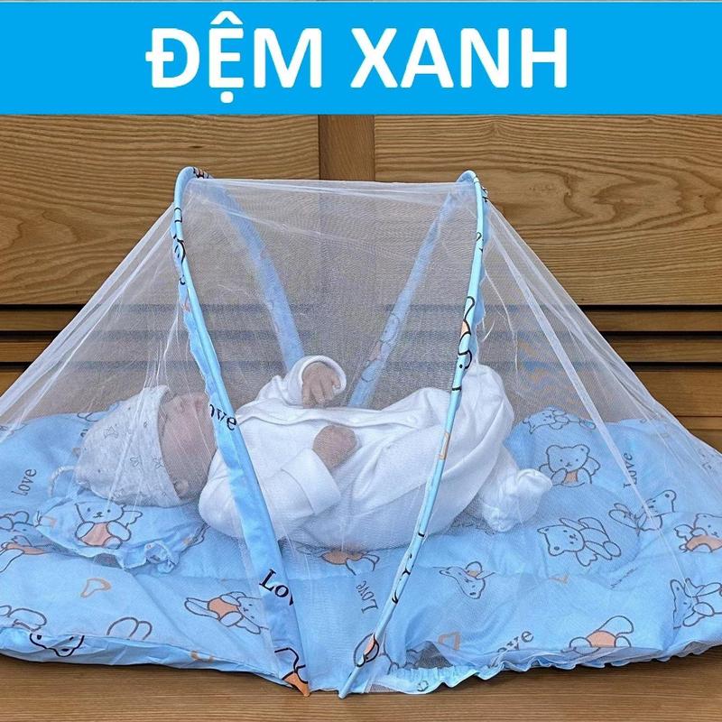 Bộ Màn Đệm Gối Chống Muỗi PBB Thái Lan Cho Bé Sơ Sinh đến 2 Tuổi - Dài 100cm, Rộng 50cm mùng chắn