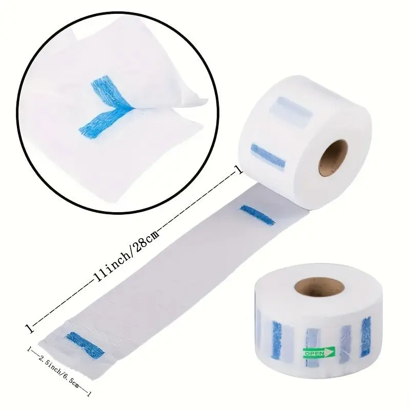 Disposable Barber Paper Neck Strips, Hairdressing Stretchy Wrap & Neck Paper Tissue Roll for Salon Haircut Styling Coloring Spa Massage, Durable Neck Patch, Neck Care Paper 3