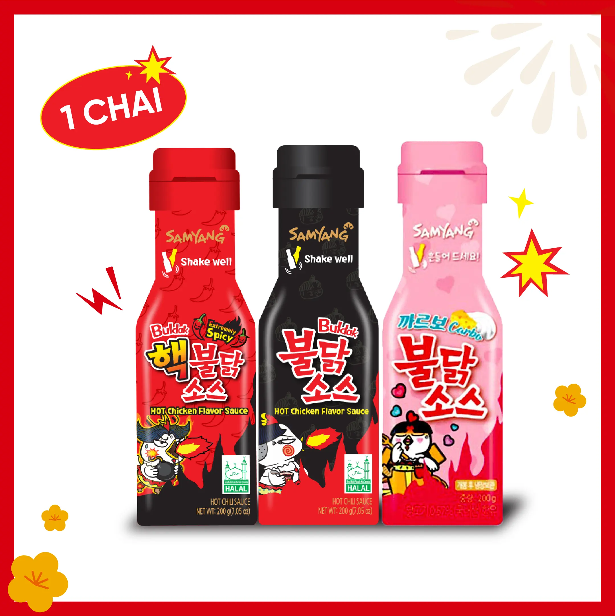 [Nhiều Vị] Sốt Chấm Gà Cay Buldak Samyang Vị Truyền Thống/ Cay 2x/ Carbonara