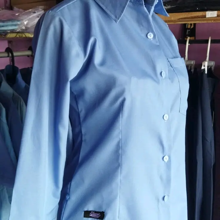 Seragam/ Kemeja Pabrik Garment Biru Muda Katun 2