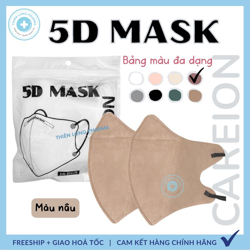 [Thùng 100 Chiếc] Khẩu trang 5D THÁI LAN, 5D MASK CAREION kháng khuẩn dày dặn nhiều màu sắc khẩu trang  5d 3