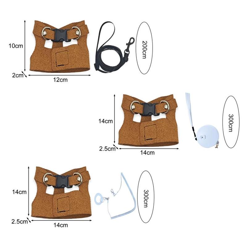 Product Introduction of Daiditi- Lizard Harness with Nylon Tape Anti-rust Swivel Hook Lizard Leash Premium Faux Leather Bearded Dragon Harness and Leash Set for Lizard Walking Small for Amphibians 0