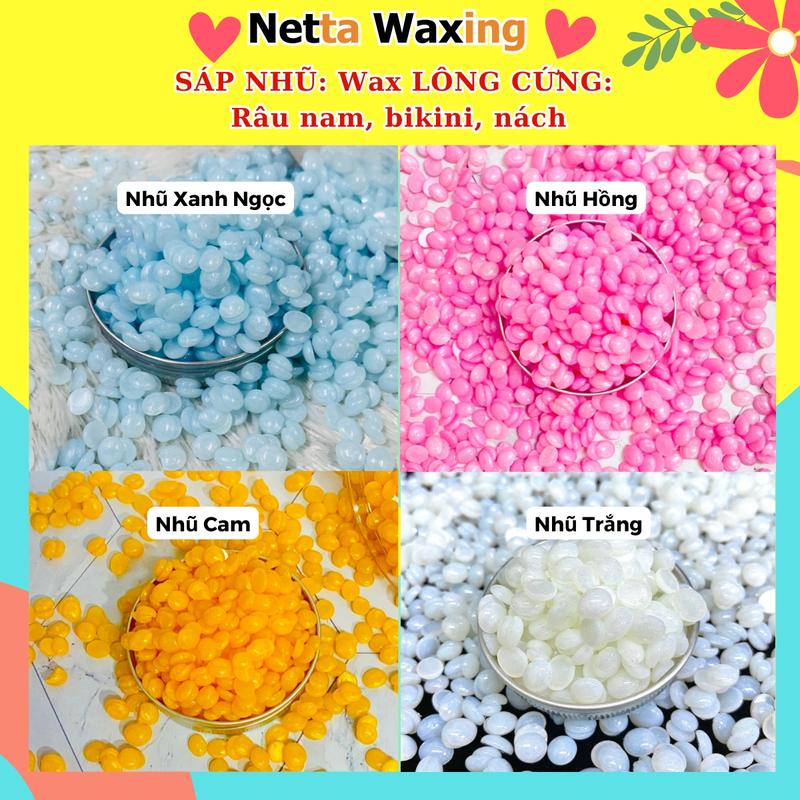 Hủ 400g Sáp Wax Lông + Que gỗ waxing - Sáp wax dẻo, wax sạch lông cứng, lông tơ Kem 2