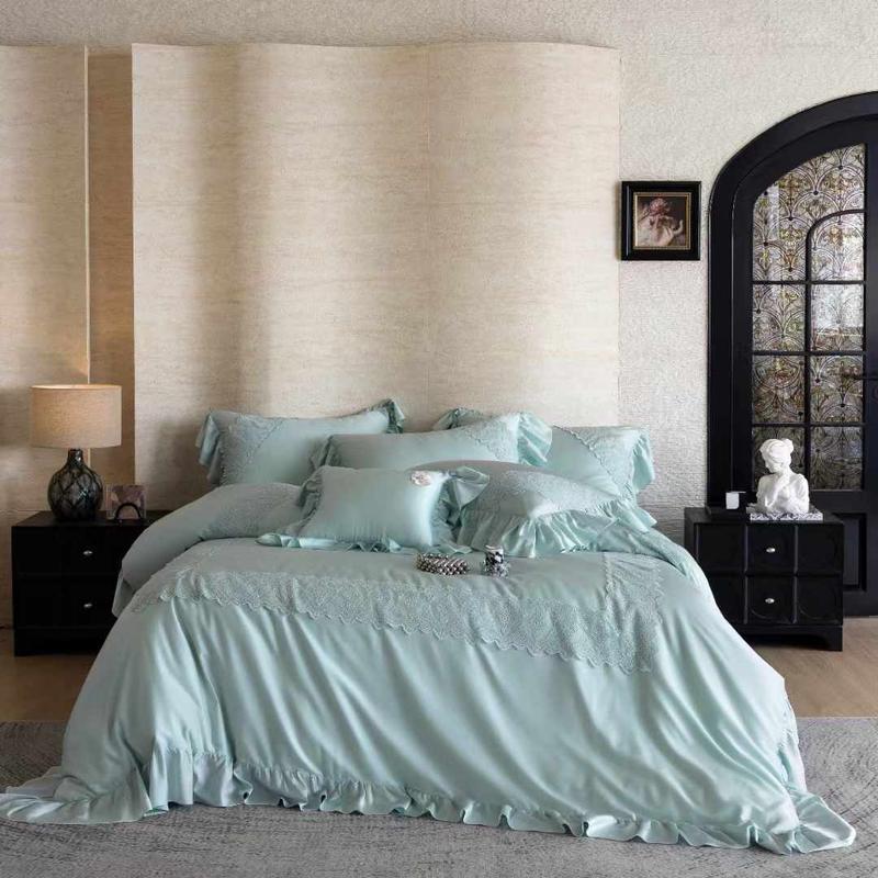 Bộ chăn ga gối cotton tencel bèo 5 món new