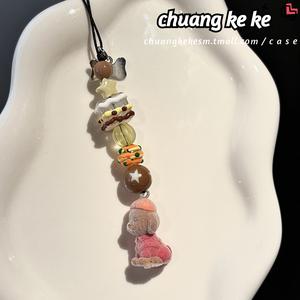 Tali Telefon Anjing Comel, Berbondong-bondong, Lanyard Manik DIY, Untuk Telefon, Kamera, Fon Telinga dan Beg, Gaya Ins Estetik keychain  matching  couple  spiderman Charms Phone