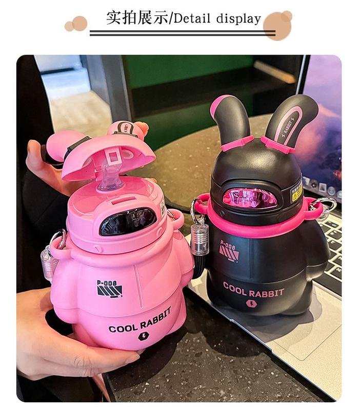 Product Introduction of Space Rabbit Thermos Cup for Girls Good-looking 2023 New 316 Stainless Steel Water Cup Cute Children's Straw Kettle 6