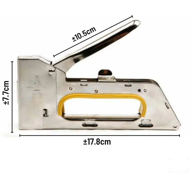 Staples Tembak Gun Tacker Powerful Stapler - Silver Alat Kayu | Stapler Steples Stepler 4