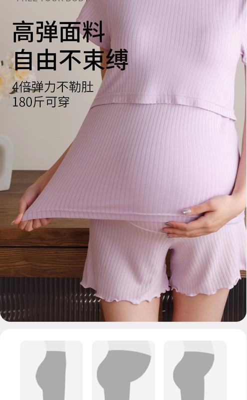 Product Introduction of Breastfeeding short sleeved shorts set, pregnant women's pajamas, summer thin design, postpartum home clothes, two-piece set, nursing clothes, confinement clothes 6