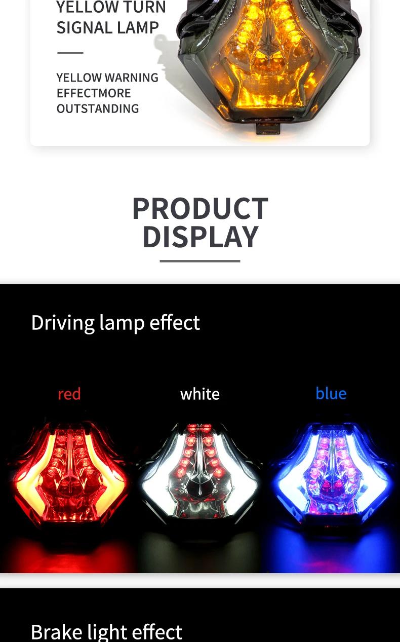 Product Introduction of Motorcycle LED Taillight Motorbike Rear Brake Light Indicator Lamp for YAMAHA R25 R3 MT03 MT07 MT-25 FZ-07 Y15ZR EXCIT 16