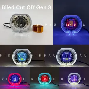 Lampu Projie Biled Laser Cut Off 4,5inc GEN 3 Dengan Shroud + Devil eye Full Aluminium Waterproof 5 Kabel
