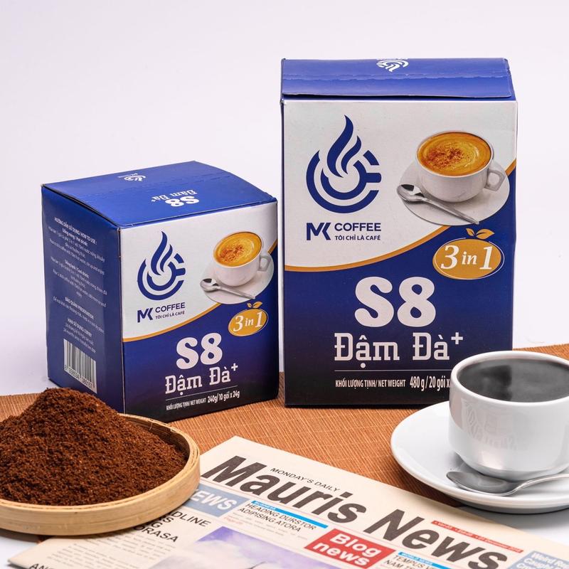  20 Gói Cà phê sữa hoà tan 3in1 S8 cafe đậm thơm ngon sánh quyện - MK Coffee 