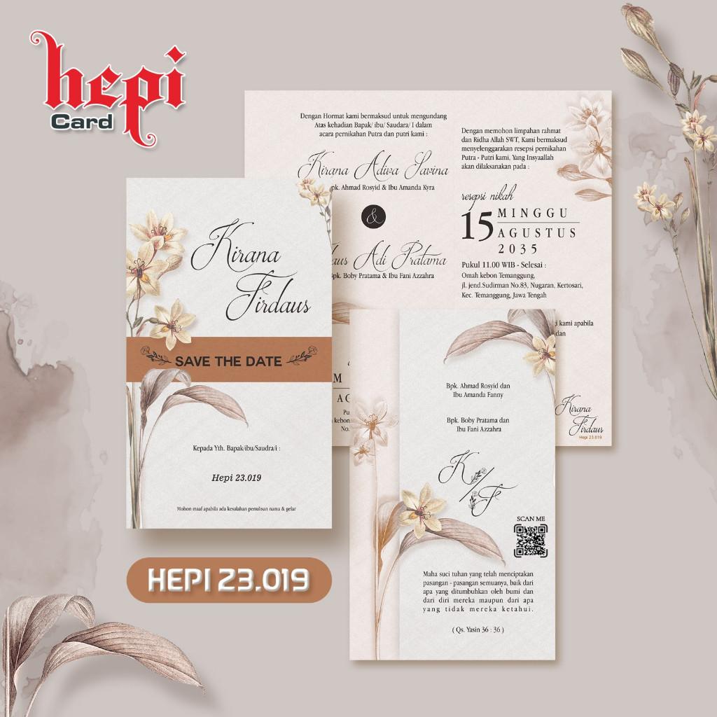 Undangan Pernikahan Kekinian HEPI 019 Elegan Modern Paket Lengkap 100 PCS Gratis Label & Plastik - JanjiKita | Default