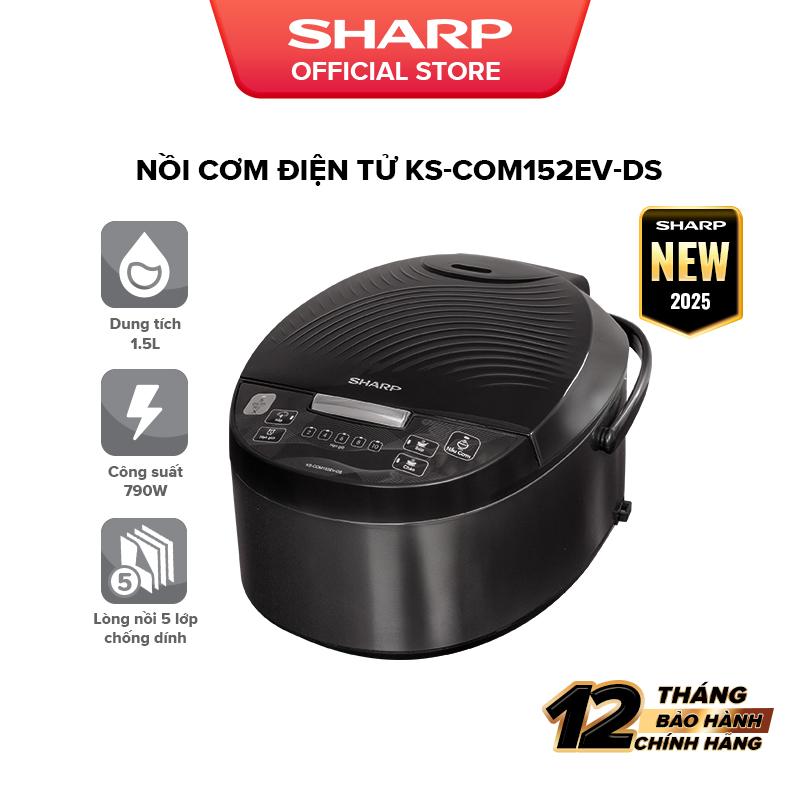 Nồi Cơm Điện Tử Sharp KS COM152EV DS 1.5L - Nấu Ngon, Đa Năng, Chống Dính