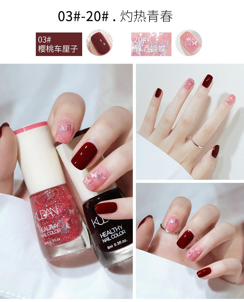 Product Introduction of Sơn Móng Tay Không Nướng, Nhanh Khô, Lâu Trôi, Không Lột, Không Thấm Nước, Màu Trắng, Không Rách 23