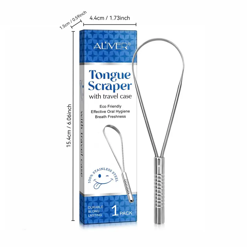 Stainless Steel Tongue Scraper, 1 Count/2 Counts/4 Counts/6 Counts Tongue Scraper with Storage Case, Oral Hygiene Care Tool for Fresh Breath 1