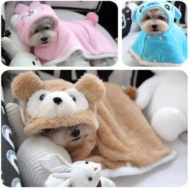 Áo choàng ngủ cho chó Con, thích hợp cho chó Bichon, Pomeranian và Teddy, áo choàng mùa thu và mùa đông, quần áo ngủ, quần áo mặc nhà, kích thước Nhỏ có thể được sử dụng làm chăn