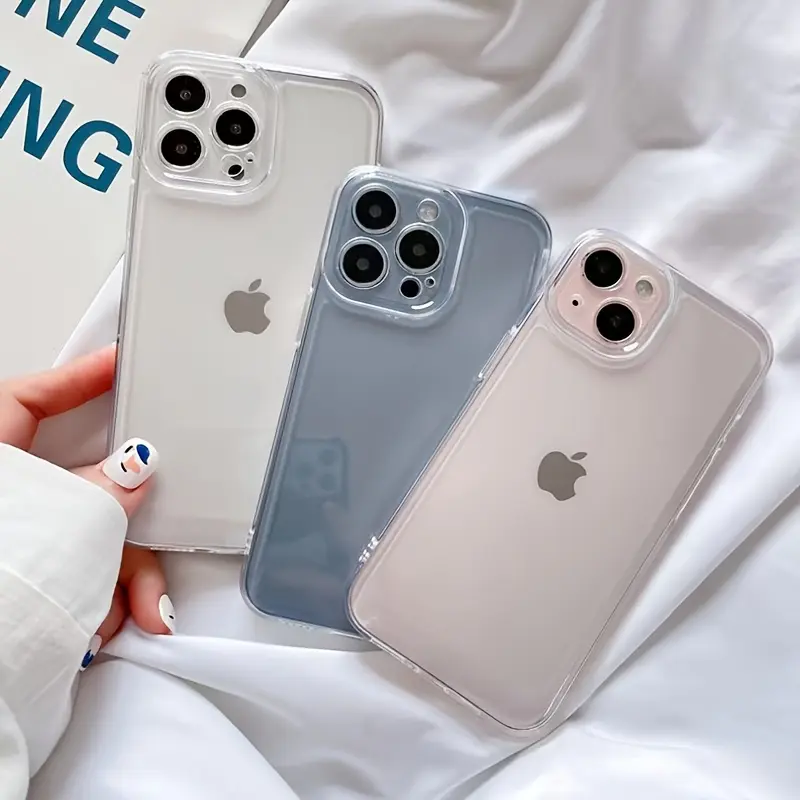 Thiết kế trong suốt đơn giản, các cạnh thẳng, ốp điện thoại chống sốc, phù hợp cho iPhone 16/15/14/13/12/11Pro Max/iPhone 16/14Plus/iPhone 13/12Mini/11Pro/XsMax/XR/XS/8/7/6 Case