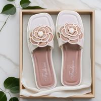 Gambar OKAIDO OFFICIAL STORE Sandal Flat Wanita Cewek Perempuan Bahan Karet Gaya Fashion Korea Style dan Motif Bunga - Hitam, 36-37 dari OKAIDO Official Store Kab. Tangerang 3 Tokopedia