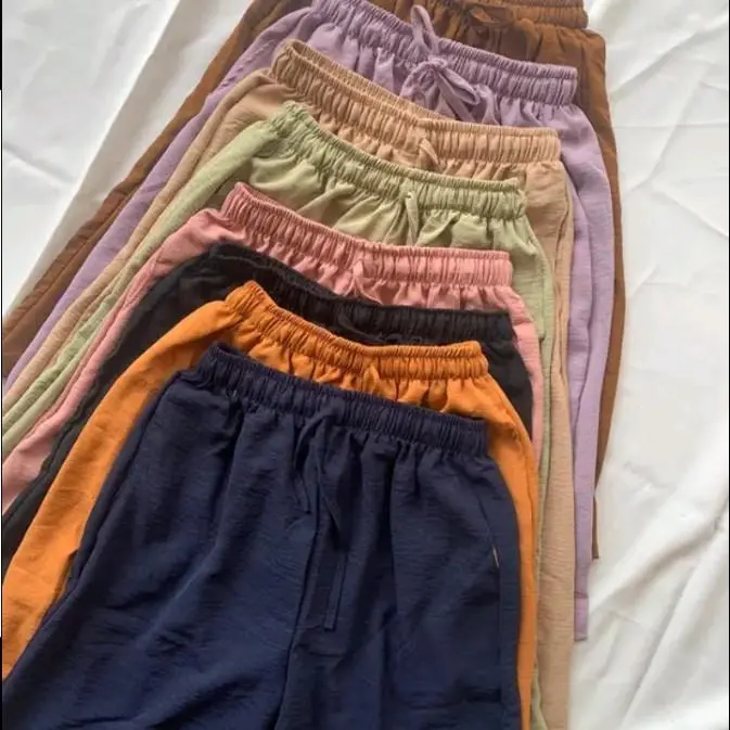 100RIBU DAPAT 5PCS KULOT PENDEK 7/8 CRINKLE AIRFLOW / CELANA KULOT PENDEK WANITA (BISA COD) 3