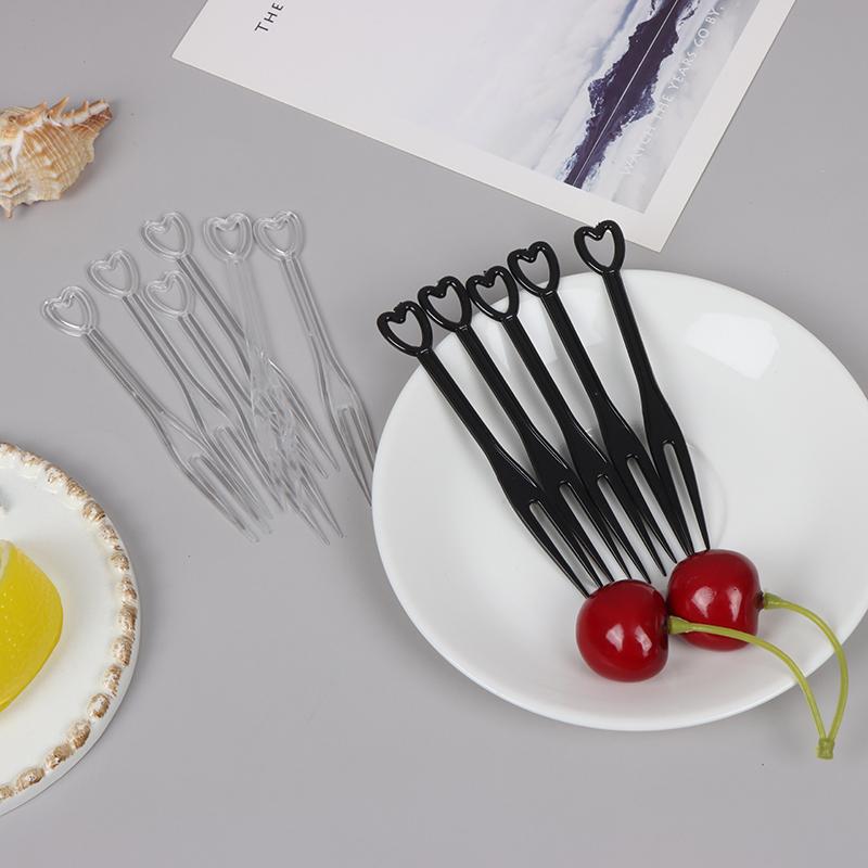 Product Introduction of 100pcs/bag Fruit Fork Mini Clear Plastic Forks Home Dining Food Cake Fruit Fork 5