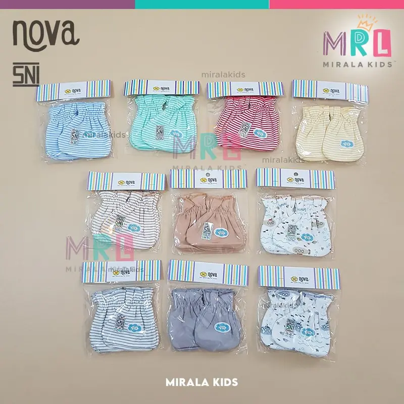 Nova STK Bayi SNI - Sarung Tangan dan Kaos Kaki Bayi seri Polos dan Motif 0