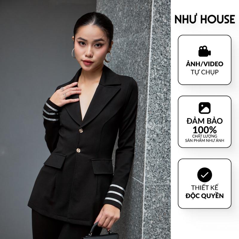 Setvest Áo Vest Tay Dài Viền, Quần Bass Thời Trang Thiết Kế - NHƯ HOUSE-SVB- Sang Trọng Thanh Lịch 0