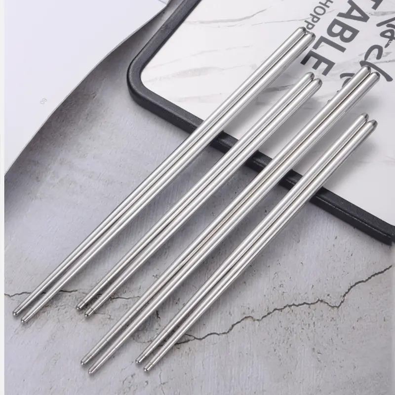 【Apligod】Sumpit Stainless Steel Sepasang Sumpit Stainless Tahan Karat Sumpit Stainless Polos Sumpit