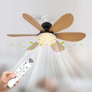 E27 Ceiling Fan Light with Remote Control, 3 Speed Adjustable Ceiling Fan Light, Suitable for Kitchen, Bedroom and Small Room, Lights Bedroom, LED Lights Bedroom, Lighting, Living Room