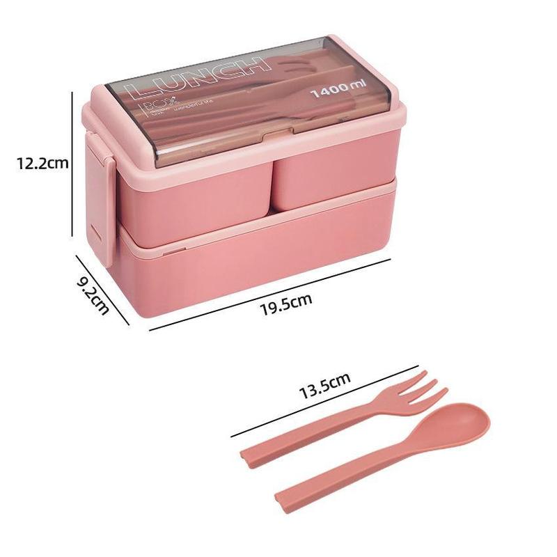 [Pisuz Way] Kitchen 1400ml Microwave Lunch Box Separate Dinnerware Food Storage Container Children Kids School Office Portable Bento Box Tableware 6