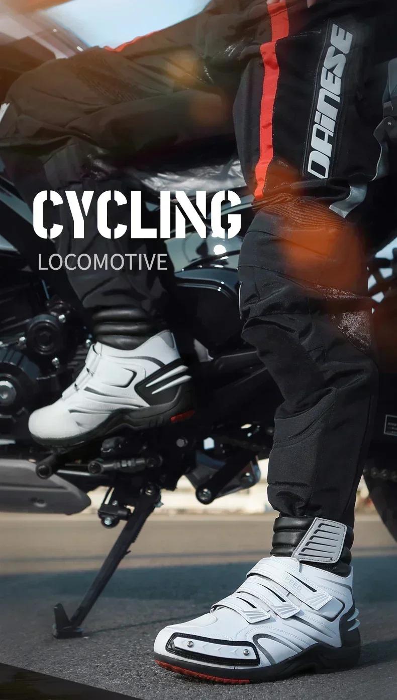 Product Introduction of 2025 Men Women Motorcycle Boots Microfiber Leather Motorbike Riding Anticollision Ankle Protective Shoes Moto Racing Short Boots 10